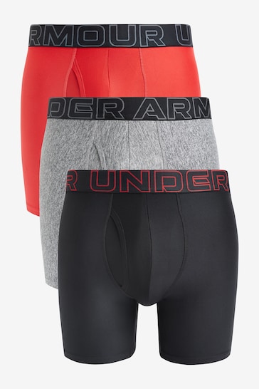 Under Armour Red/Grey Performance Tech Boxers 3 Pack