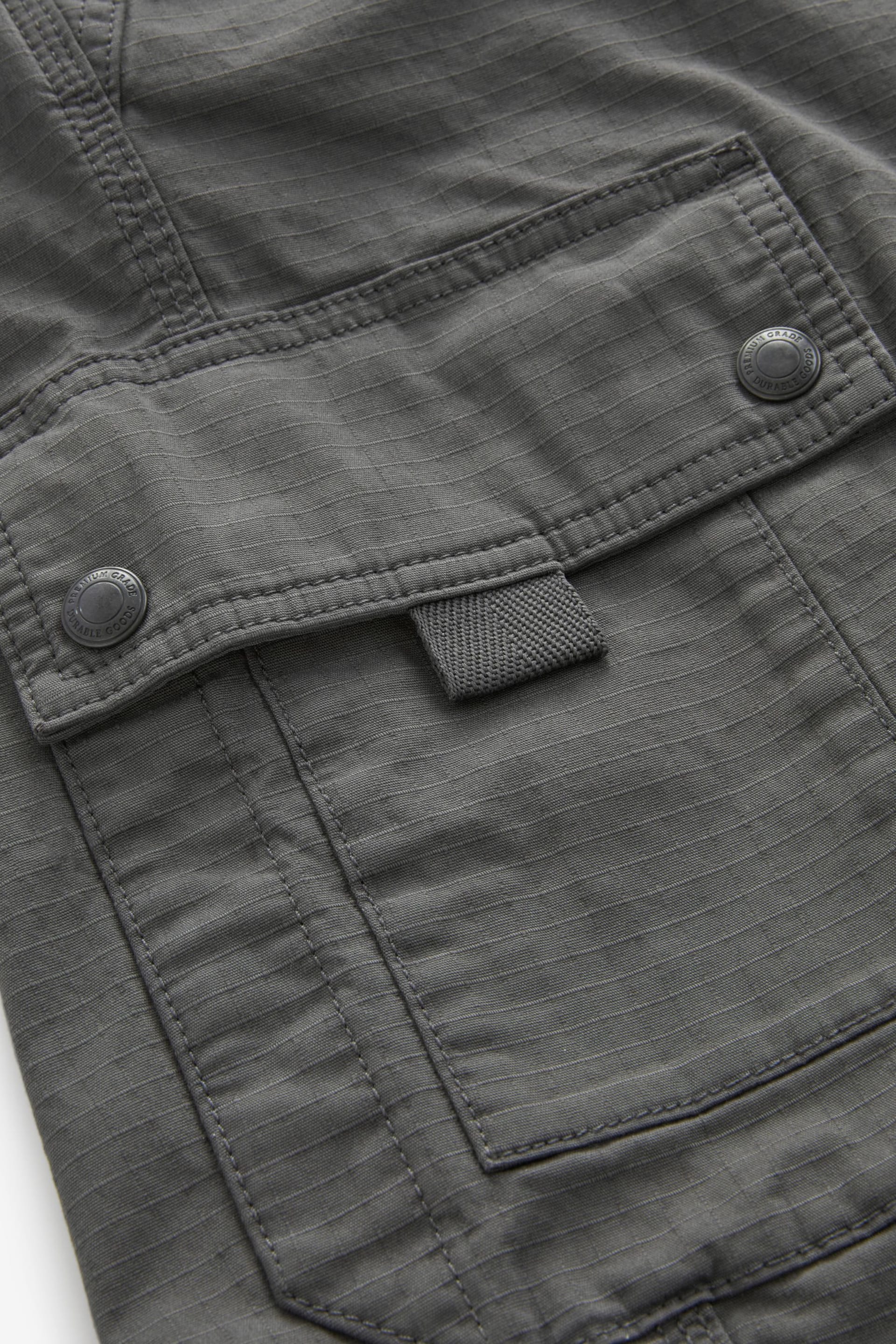 Charcoal Grey Belted Cargo Shorts - Image 10 of 12
