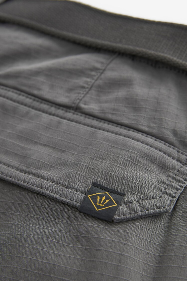 Charcoal Grey Belted Cargo Shorts - Image 11 of 12