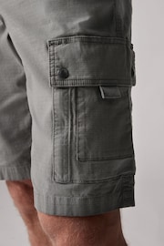 Charcoal Grey Belted Cargo Shorts - Image 5 of 12