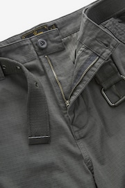 Charcoal Grey Belted Cargo Shorts - Image 8 of 12