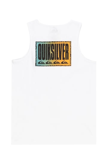 Quiksilver Boys Long Fade Back Print White Vest