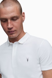 AllSaints White Reform Polo Shirt - Image 5 of 6