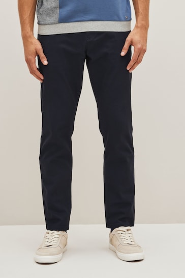 Navy Blue/Charcoal Grey Slim Stretch Chino Trousers 2 Pack
