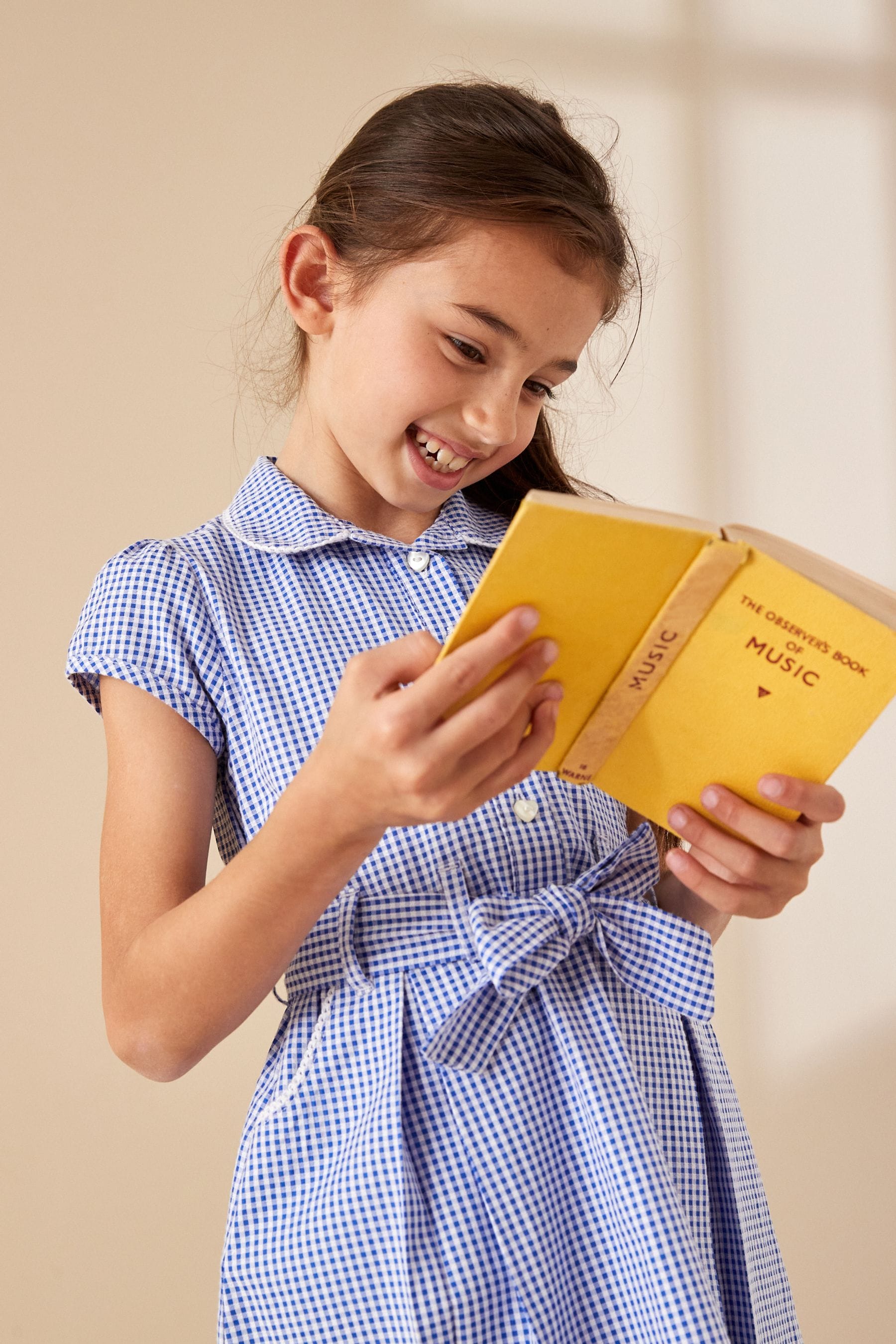 Girls yellow gingham school dress new arrivals