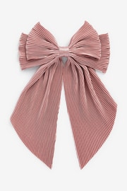 Pink Plisse Bow Hairclip - Image 1 of 3