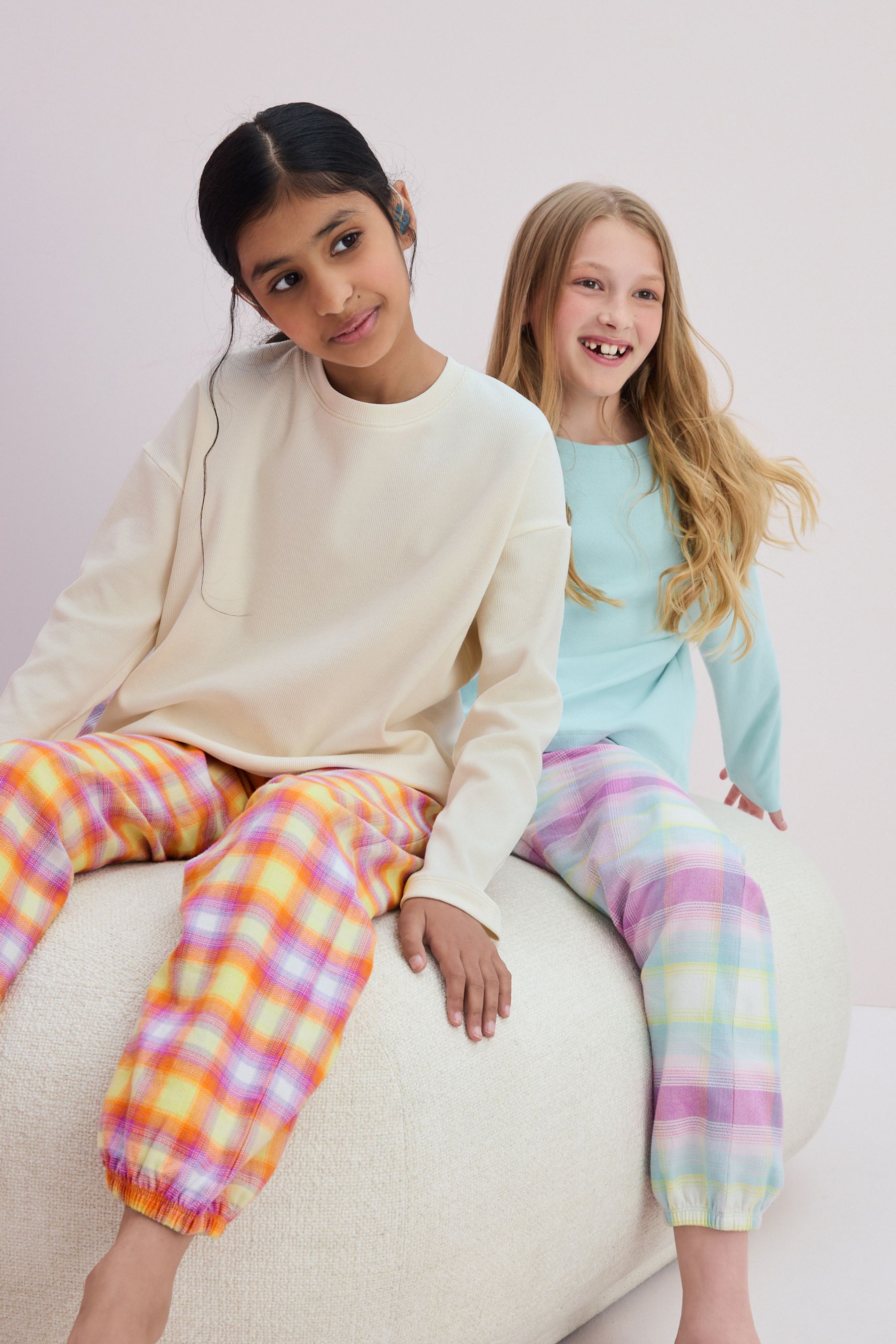 Buy Bright Pastel Woven Check Pyjamas 2 Pack 3 16yrs from Next Kuwait