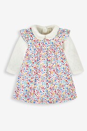 JoJo Maman Bébé Pink Bunny Floral Girls' 2-Piece Cord Baby Dress & Body Set - Image 1 of 3