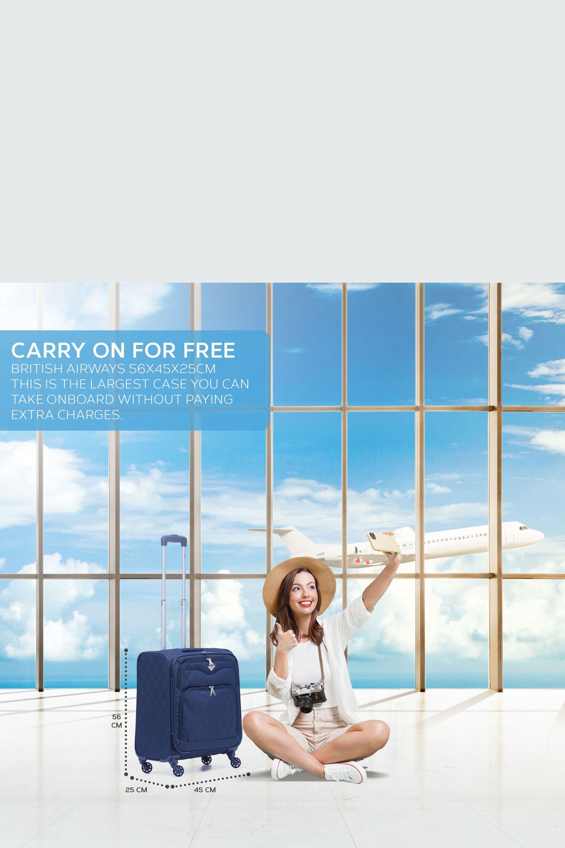 Buy Flight Knight 56x45x25cm EasyJet Overhead Soft Case Cabin Carry On Suitcase Hand Black Luggage from the Next UK online shop