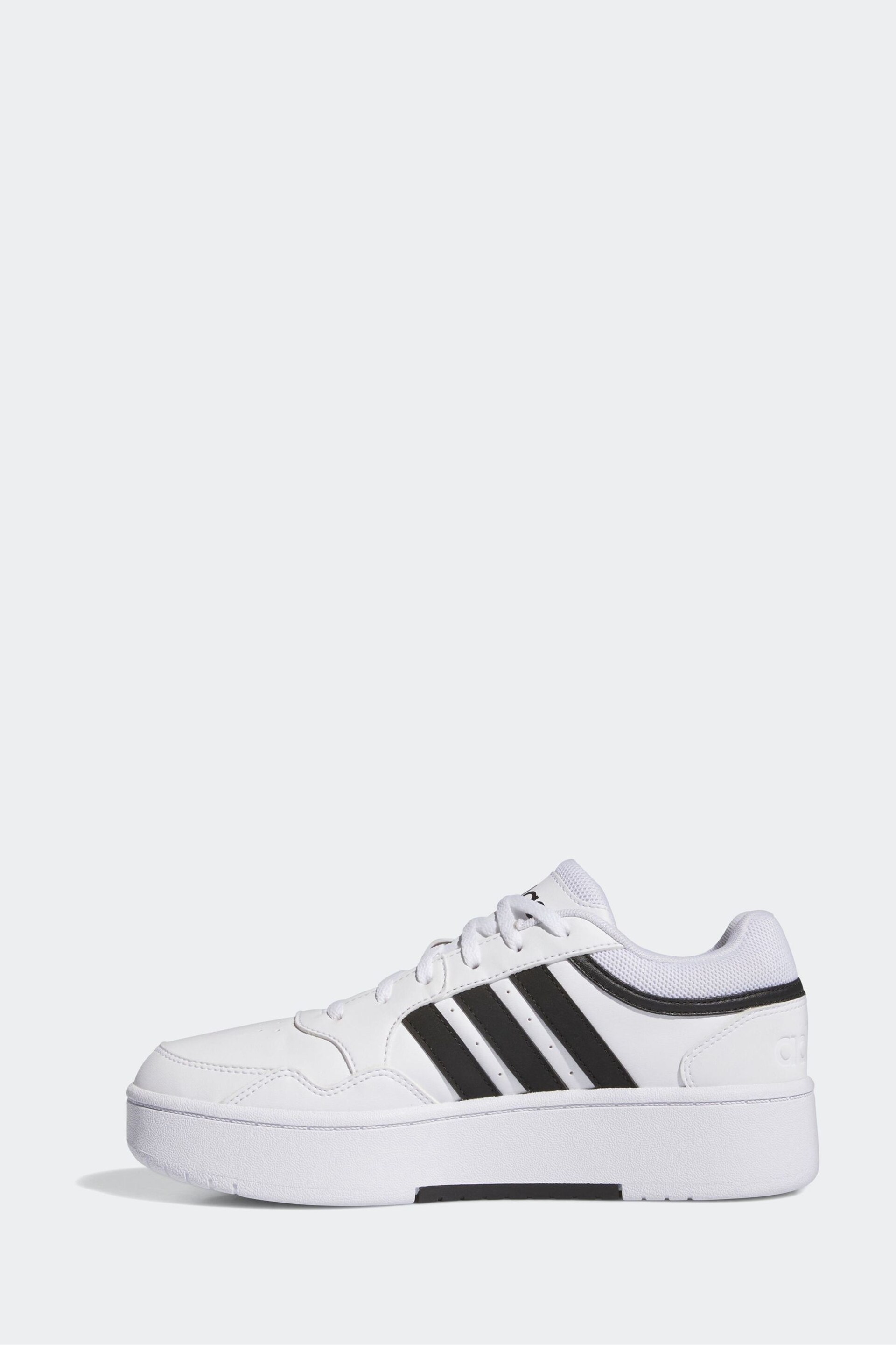 adidas Originals White/Black Hoops 3.0 Bold Trainers - Image 4 of 10