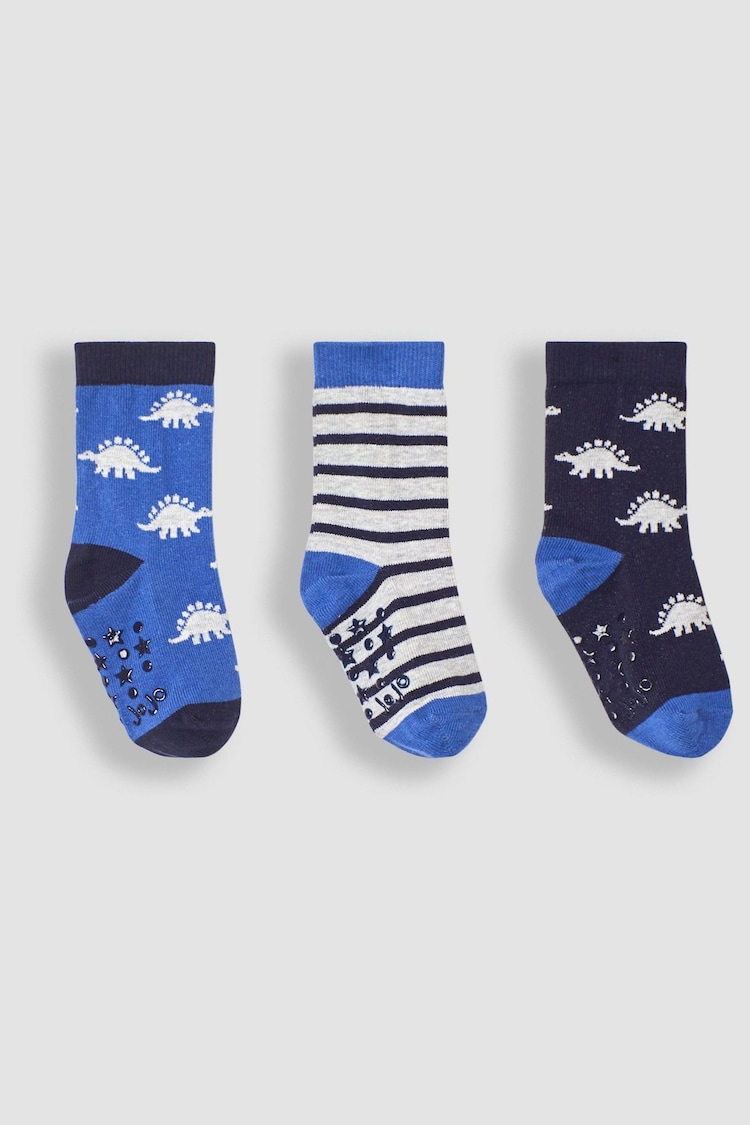 JoJo Maman Bébé Indigo 3-Pack Dino Socks - Image 1 of 4