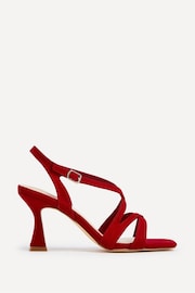 Linzi Red Liberty Open Toe Strappy Heeled Sandals With Flared Stiletto - Image 2 of 5