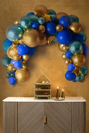 Green/Navy Blue/Gold Eid 75 Piece Balloon Arch - Image 1 of 4