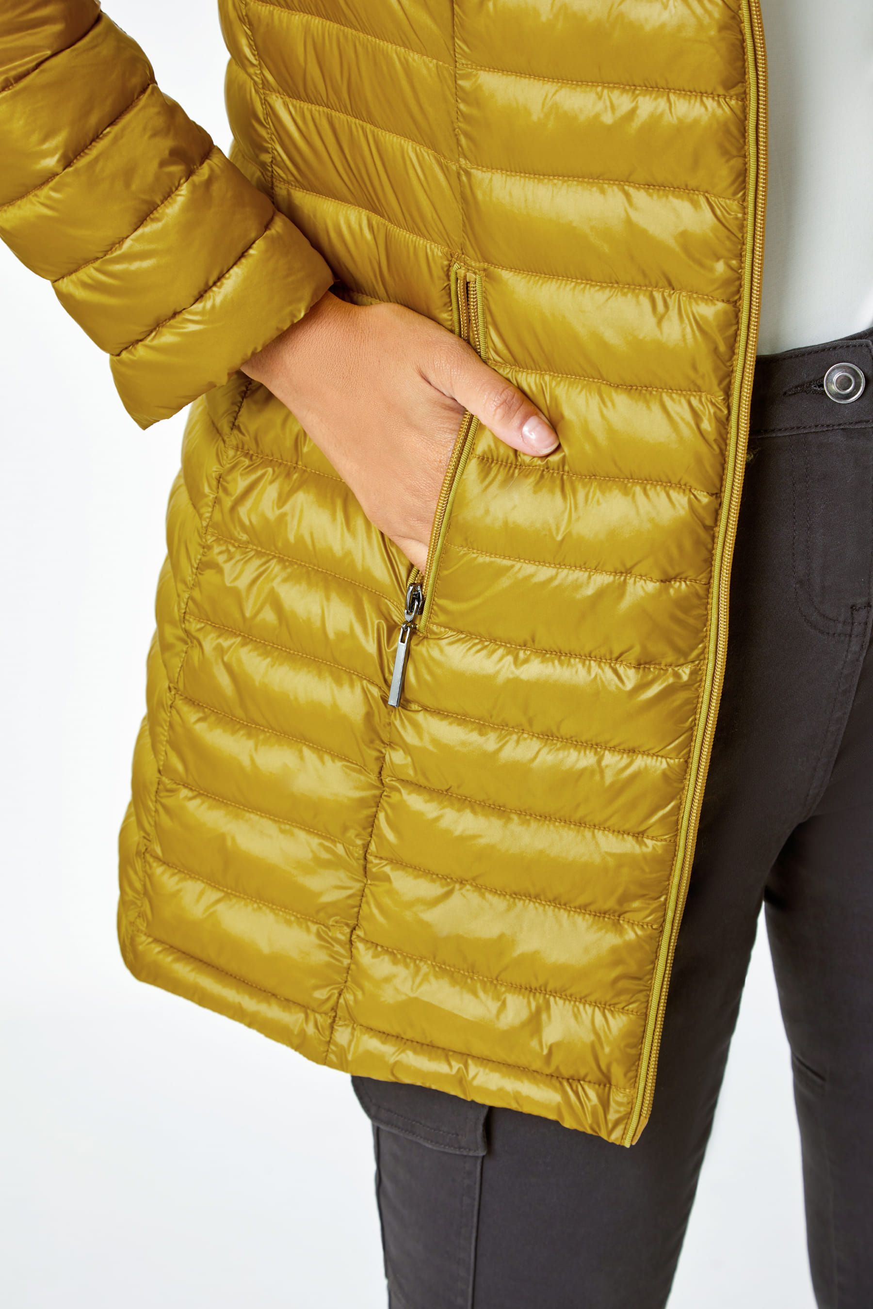 Buy Roman Yellow Longline Padded Coat with Hood from the Next UK online shop