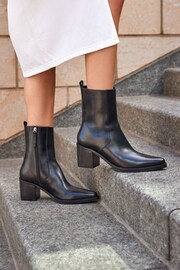 Black Forever Comfort® Point Toe Heeled Ankle Boots - Image 1 of 9