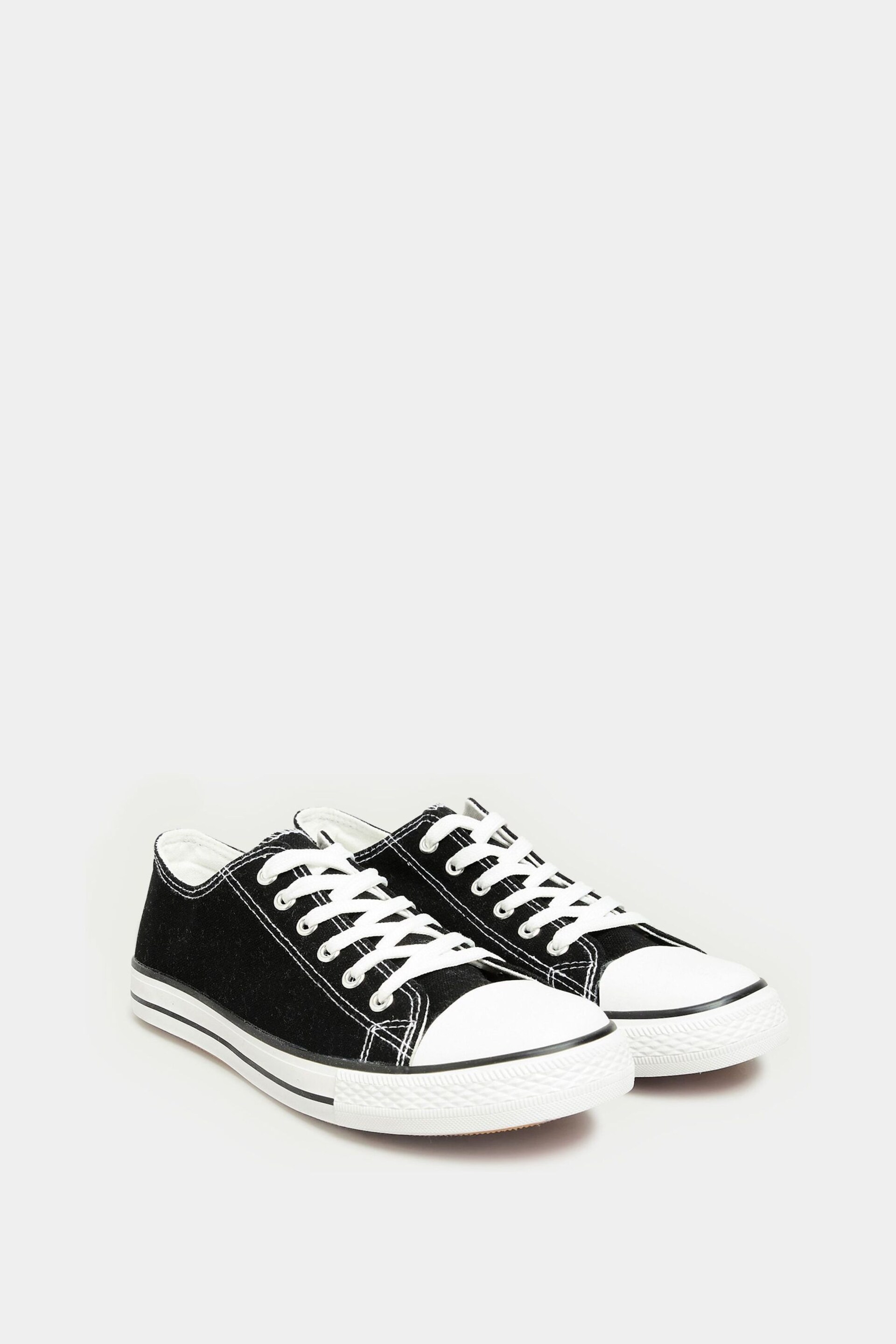 Long Tall Sally Black Canvas Low Trainers - Image 2 of 6