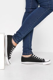 Long Tall Sally Black Canvas Low Trainers - Image 6 of 6