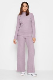Long Tall Sally Pink Ribbed Wide Leg Trousers - Image 3 of 4
