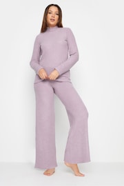 Long Tall Sally Pink Ribbed Wide Leg Trousers - Image 4 of 4