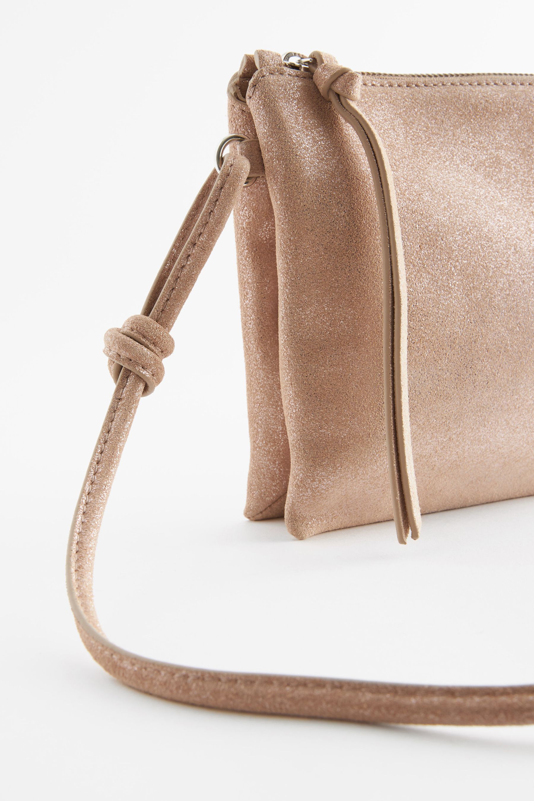 Gold leather cross body bag clearance