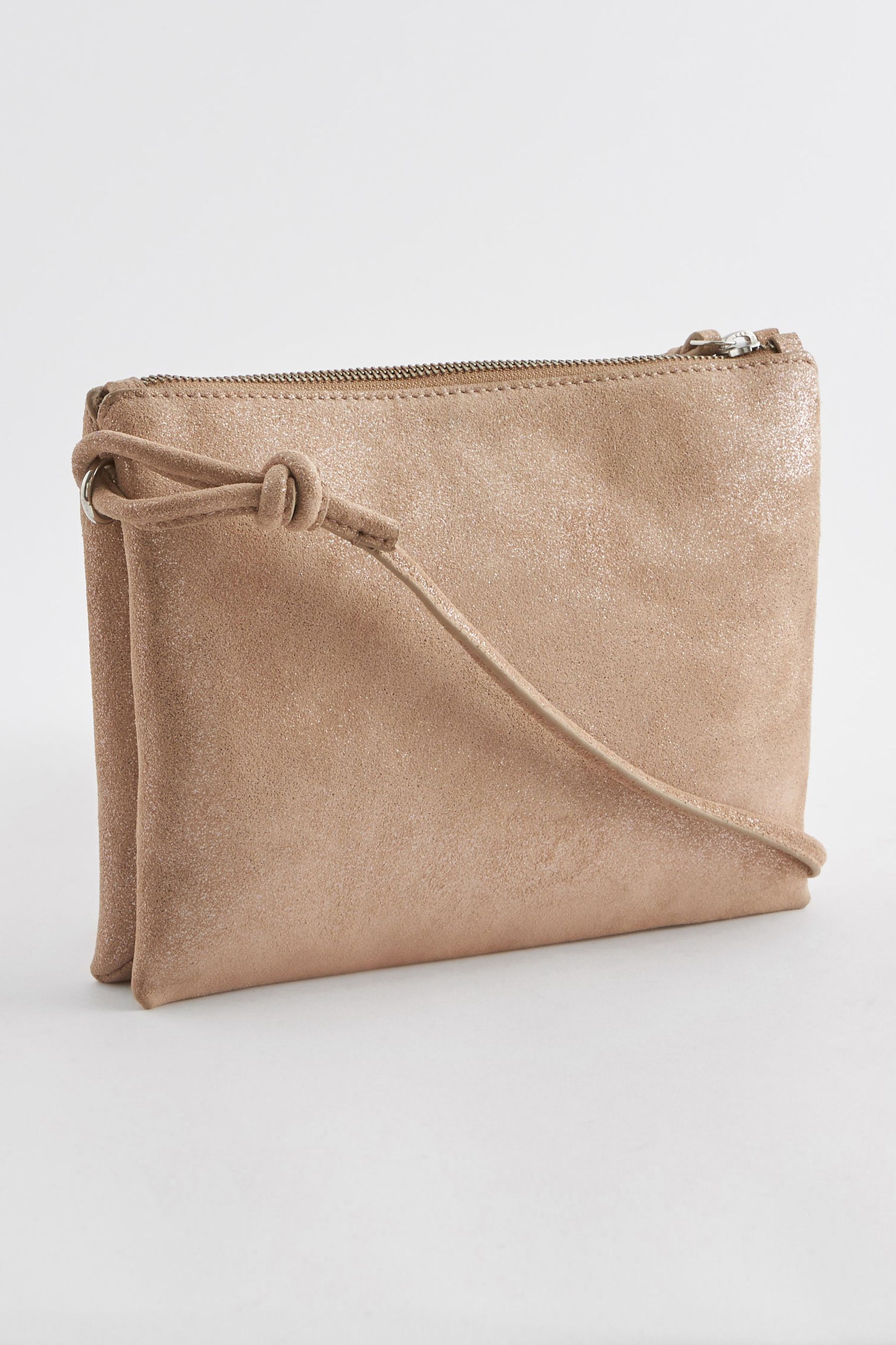 Gold leather cross body bag clearance