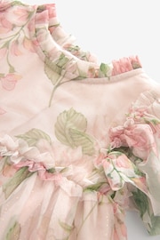 Cream Floral Tiered Mesh Dress (3mths-7yrs) - Image 7 of 7