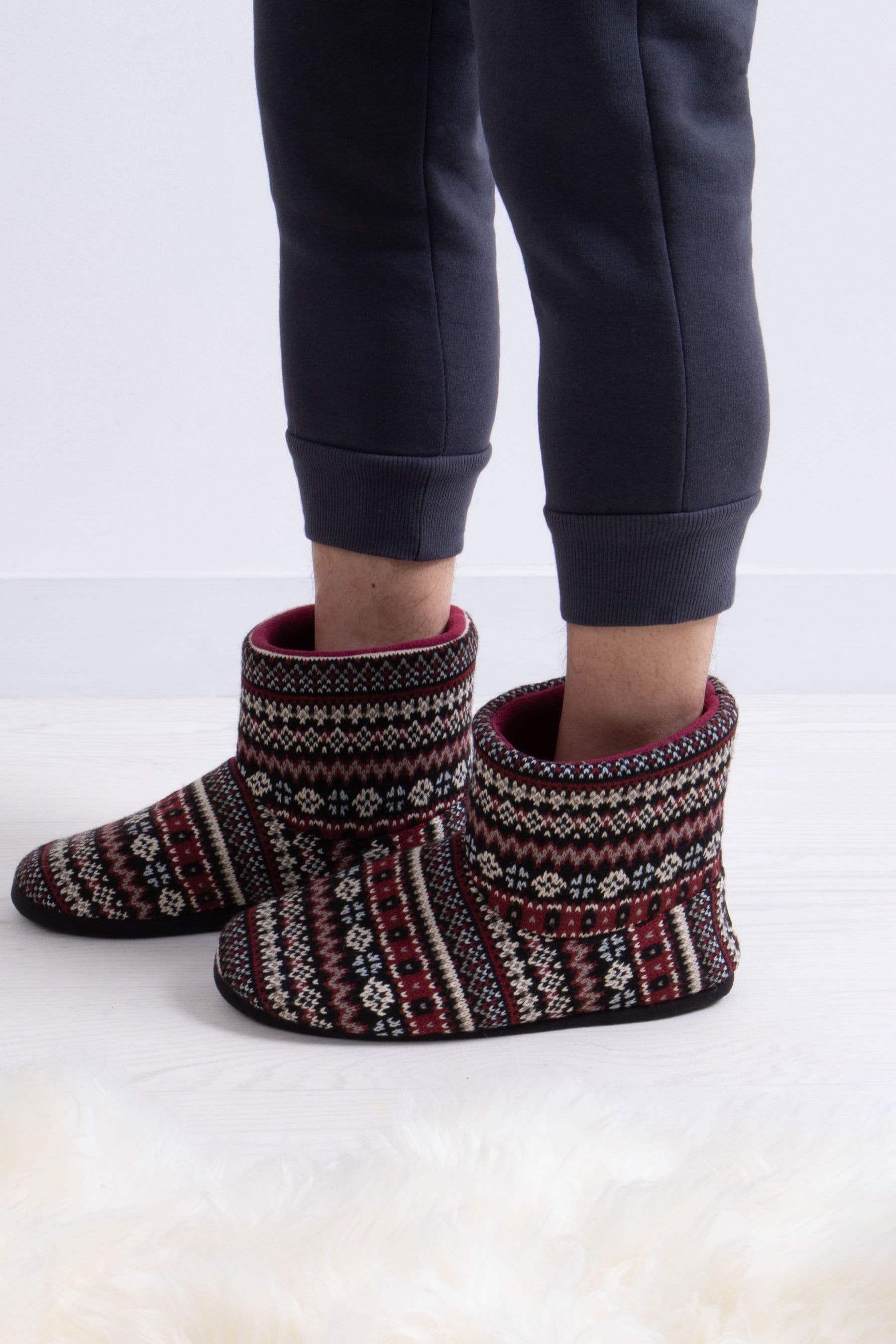 Mens fleece lined slipper boots shop