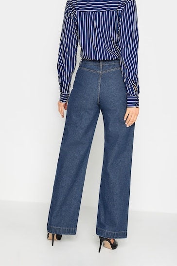 Long Tall Sally Indigo Blue Pocket Detail Wide Leg Jeans