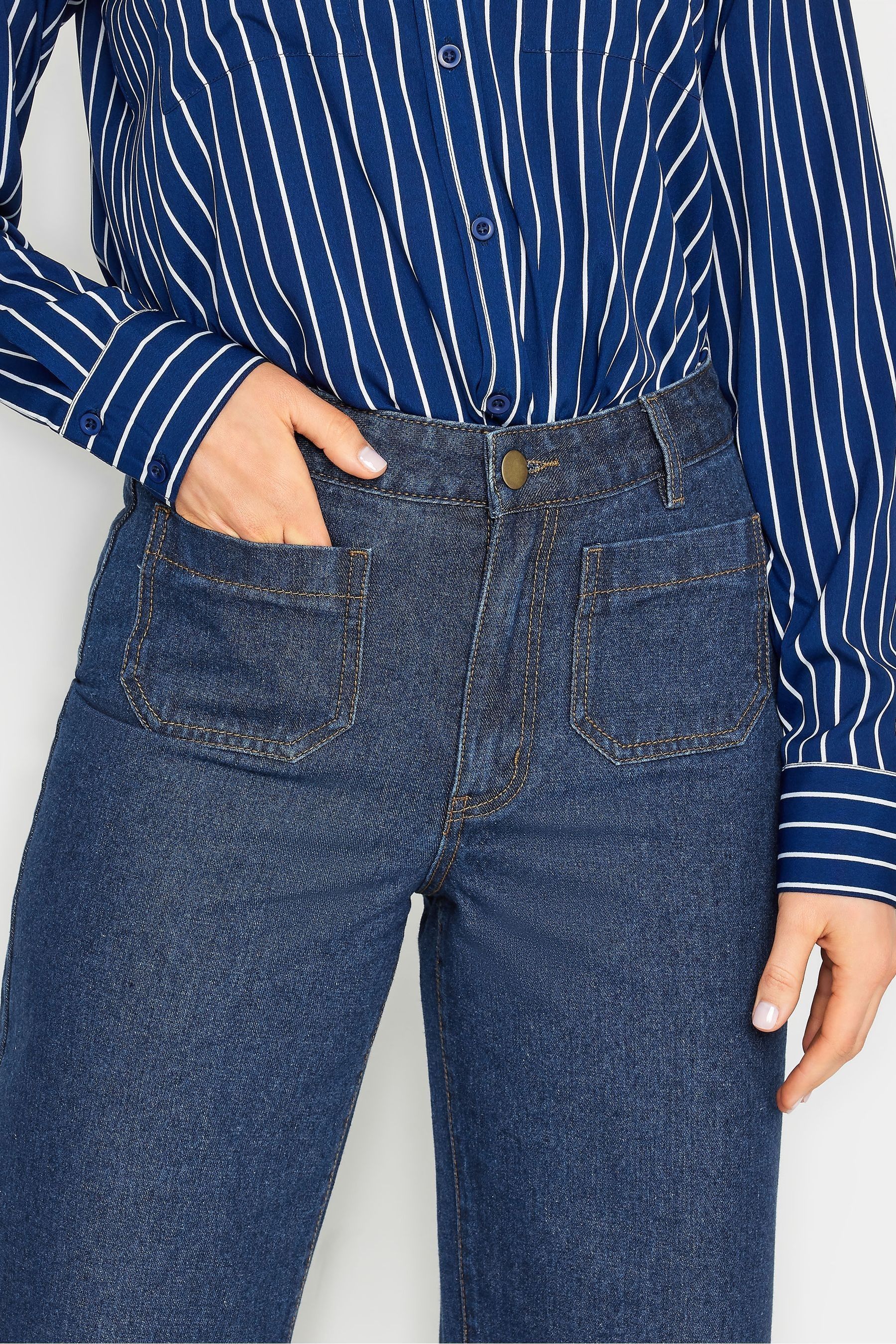 Buy Long Tall Sally Indigo Blue Pocket Detail Wide Leg 100 Cotton Jeans from the Next UK online shop