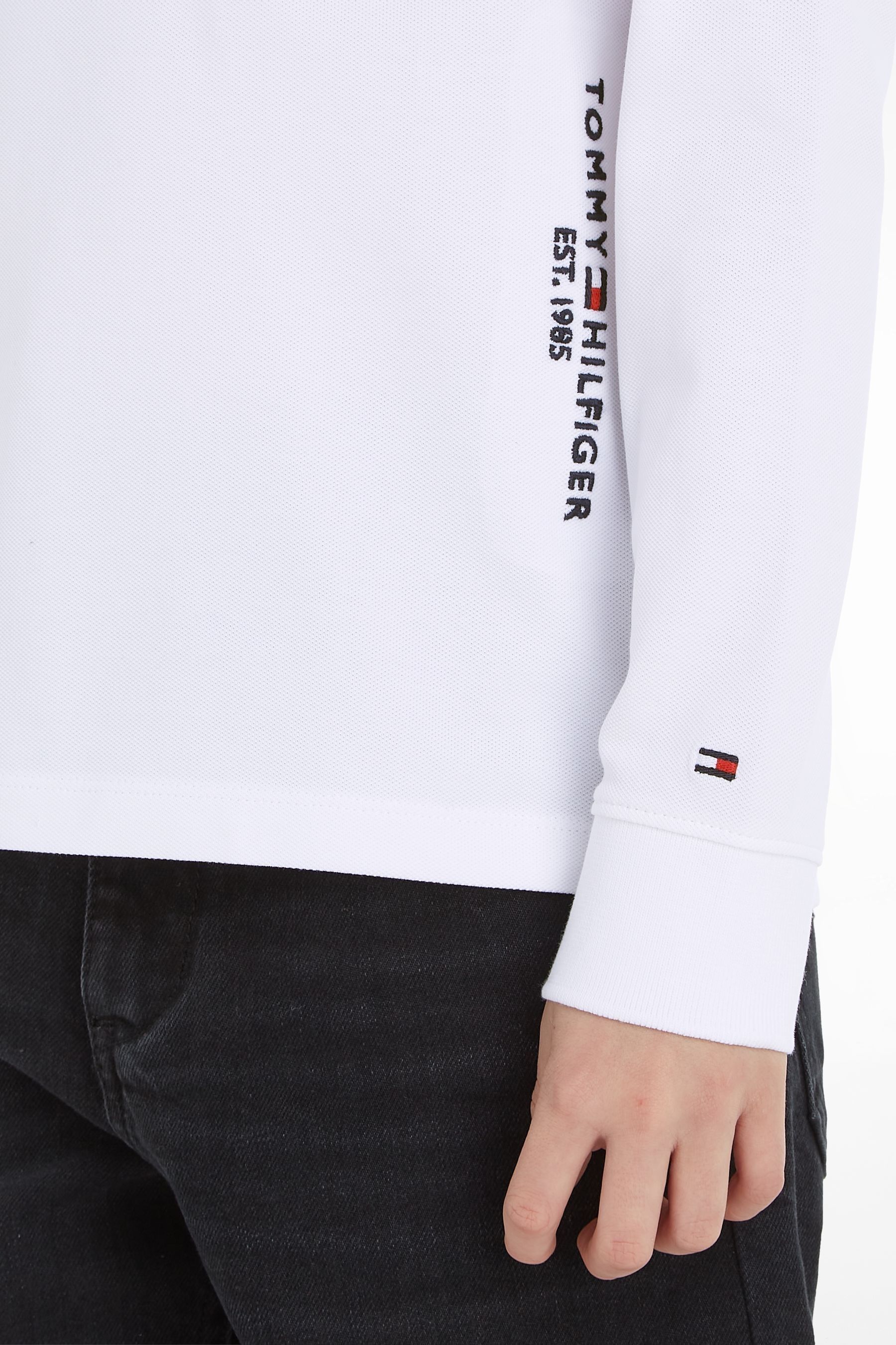 Tommy Hilfiger White Essential Long Sleeve Polo Shirt