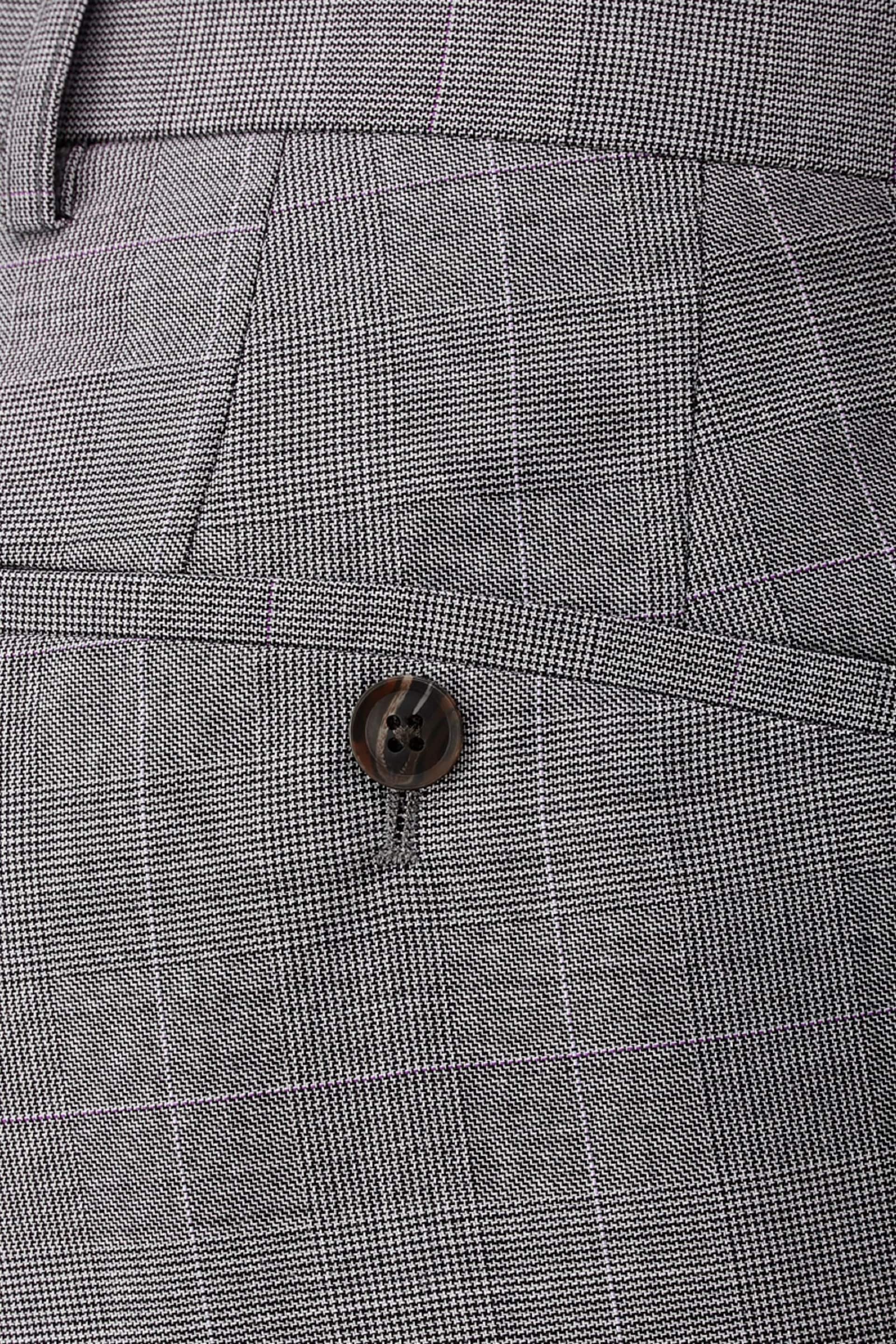 Skopes Buxton Grey Check Tailored Fit Suit Trousers - Image 3 of 4