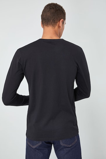 Black Long Sleeve Crew Neck T-Shirt