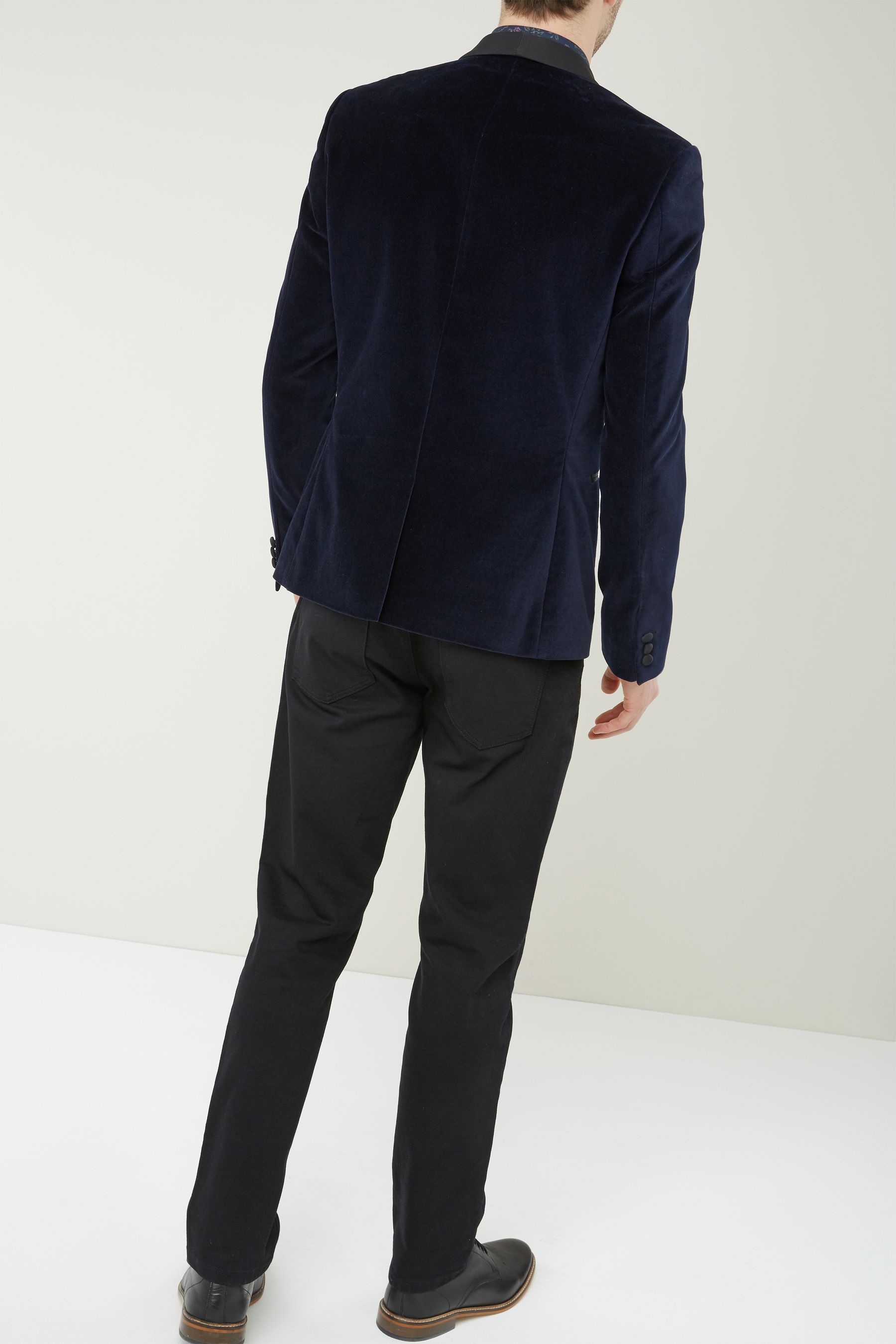 Midnight blue velvet jacket new arrivals