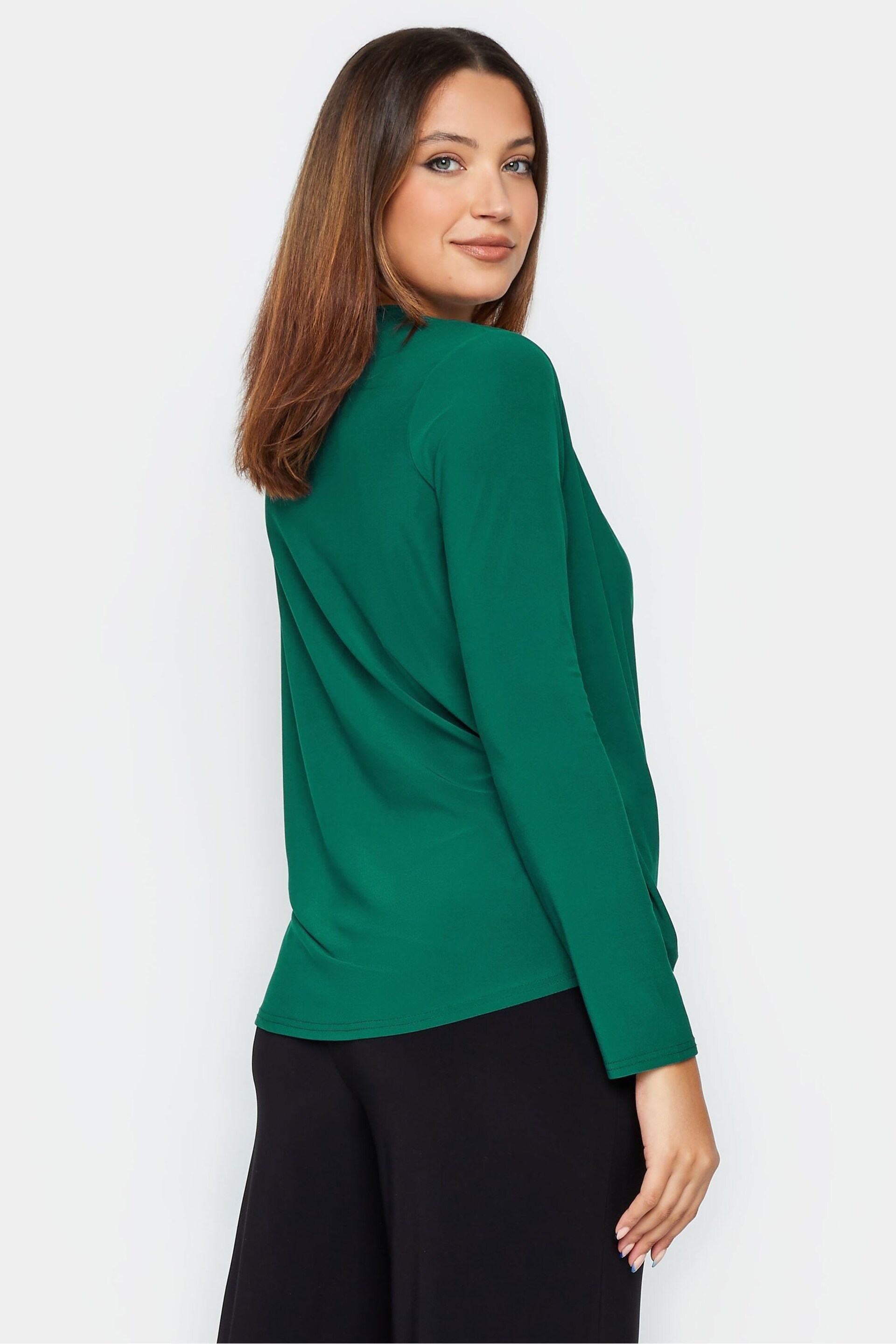 Long Tall Sally Green ITY Wrap Top - Image 3 of 4