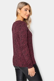 M&Co Purple Notch Neck Long Sleeve Top - Image 3 of 4