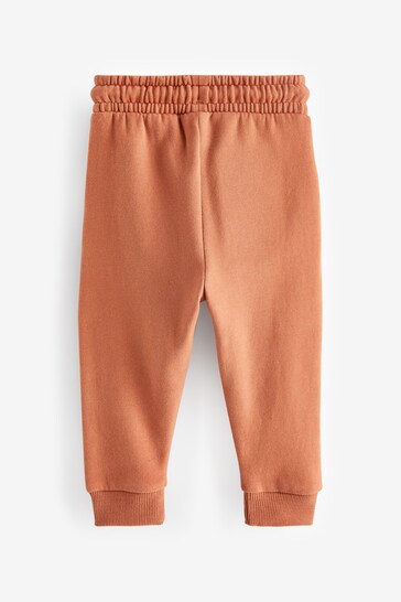 Rust Brown Soft Touch Joggers 3 Pack (3mths-7yrs)