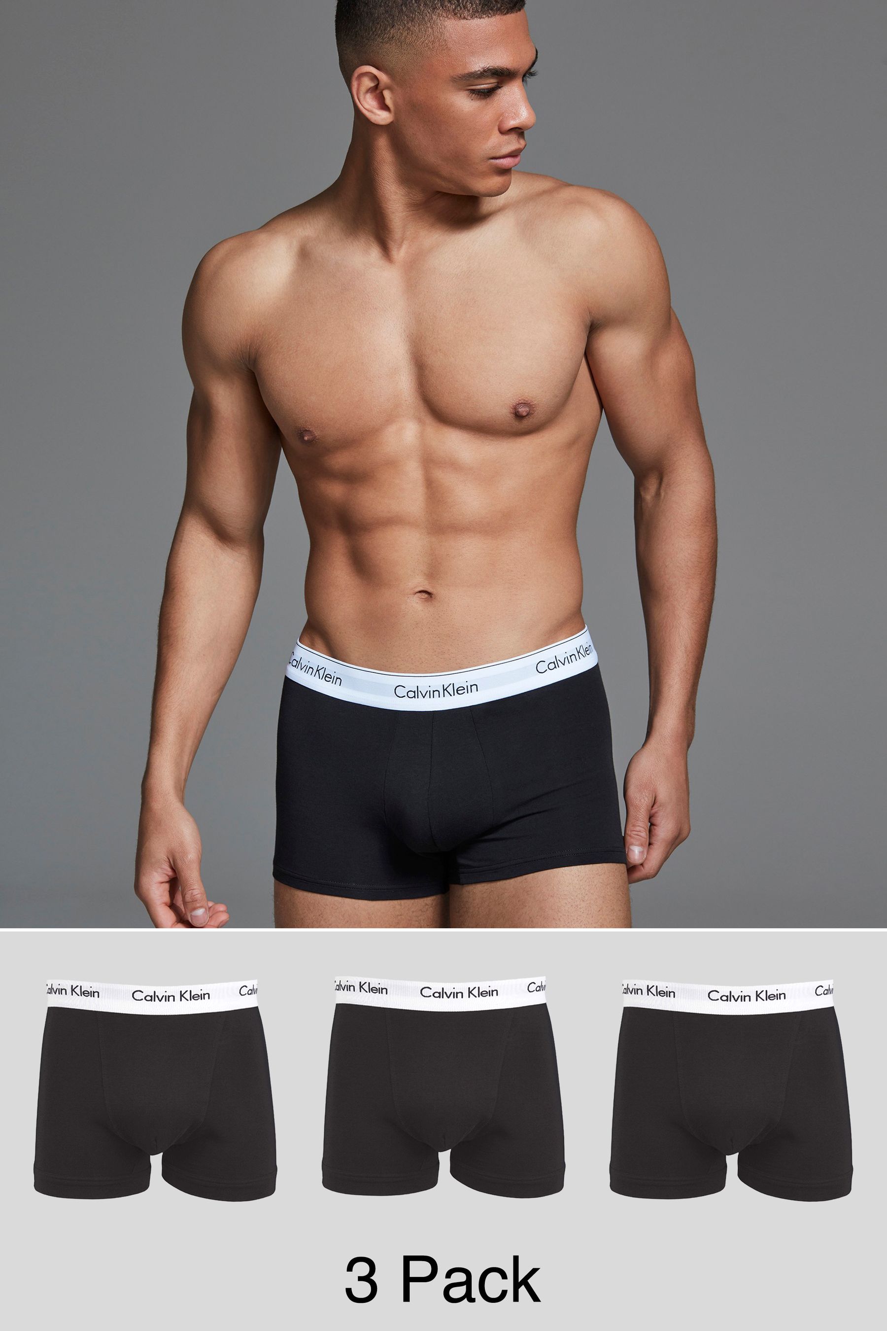 Buy Calvin Klein Black White Trunks 3 Pack from the Next UK online shop