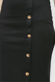 Long Tall Sally Black Button Detail Midi Skirt - Image 4 of 4