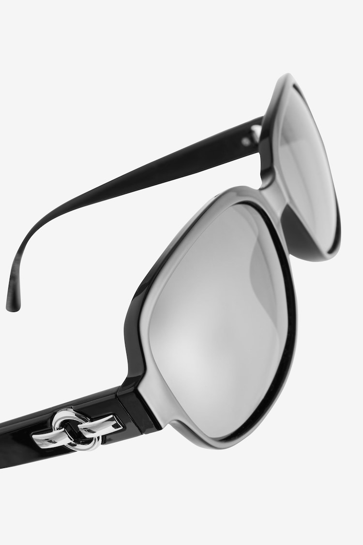 Black Polarised Small Square Sunglasses - Image 5 of 5