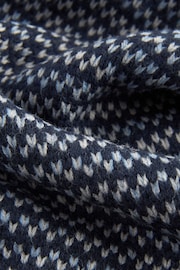 Navy Blue Textured Knitted Scarf - Image 3 of 3