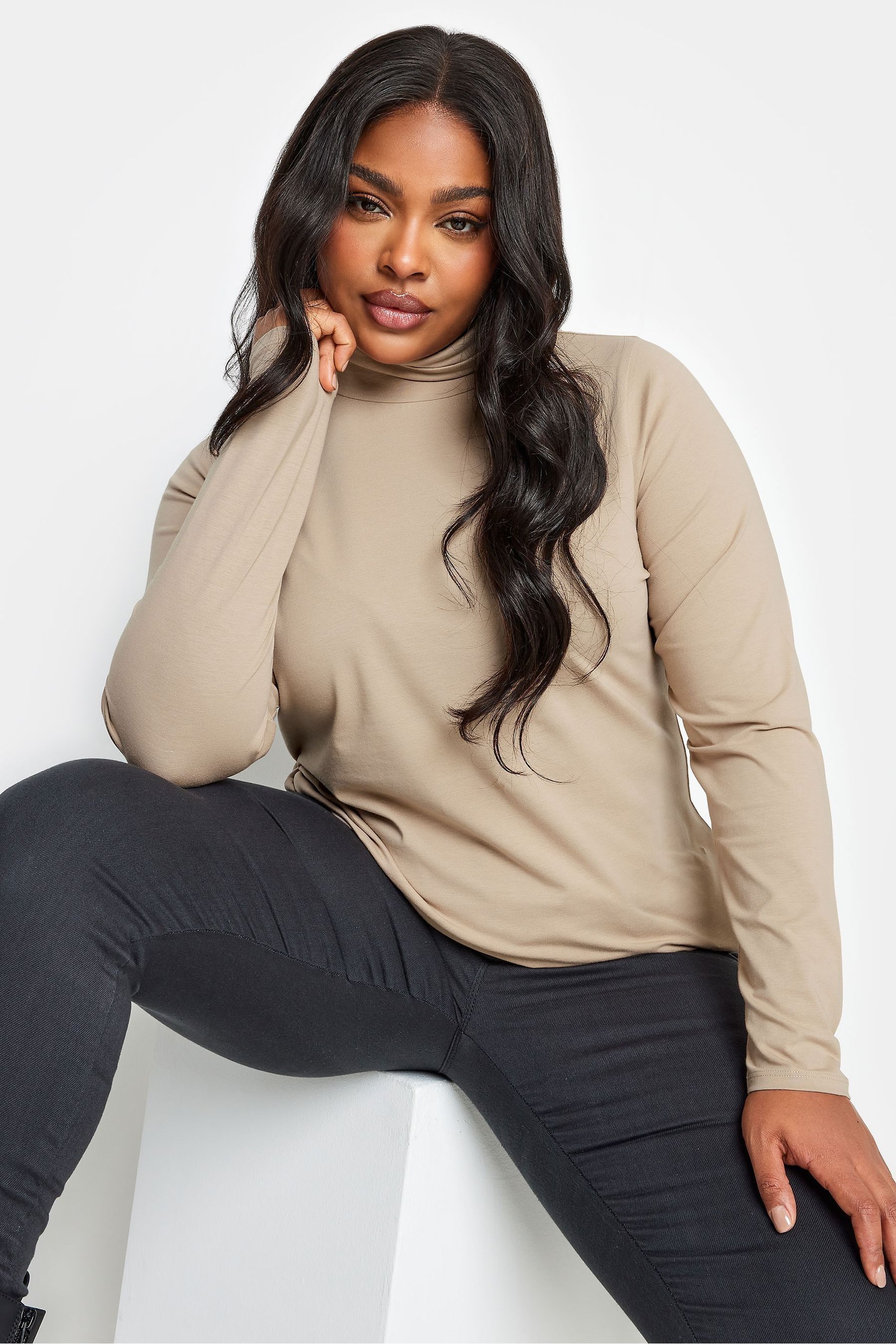 Buy Yours Curve Natural Turtle Neck Jumper from Next Luxembourg