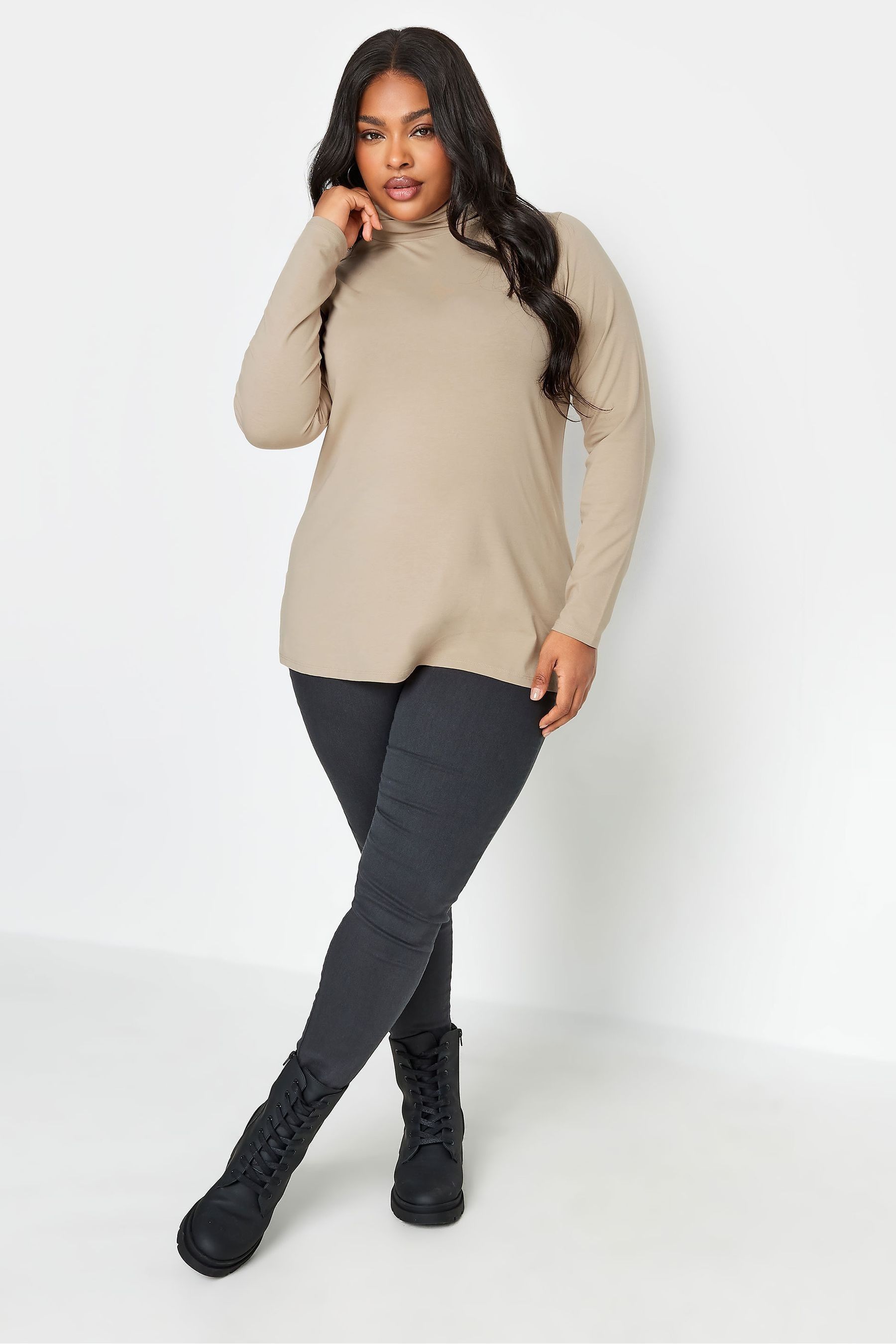 Buy Yours Curve Natural Turtle Neck Jumper from Next Luxembourg