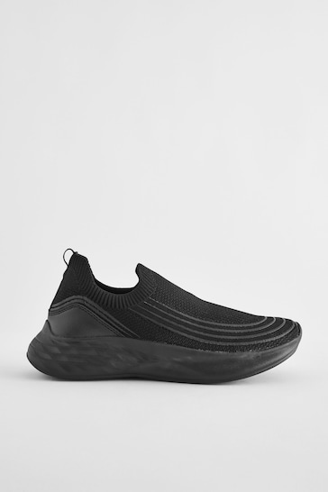 Black Active Sports Slip On Trainers