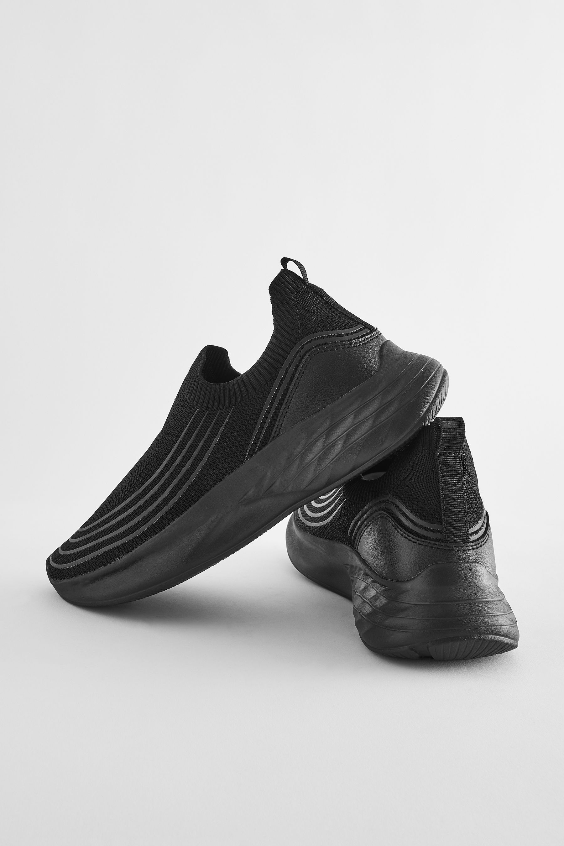 Buy Black Active Sports Slip On Trainers from Next Luxembourg