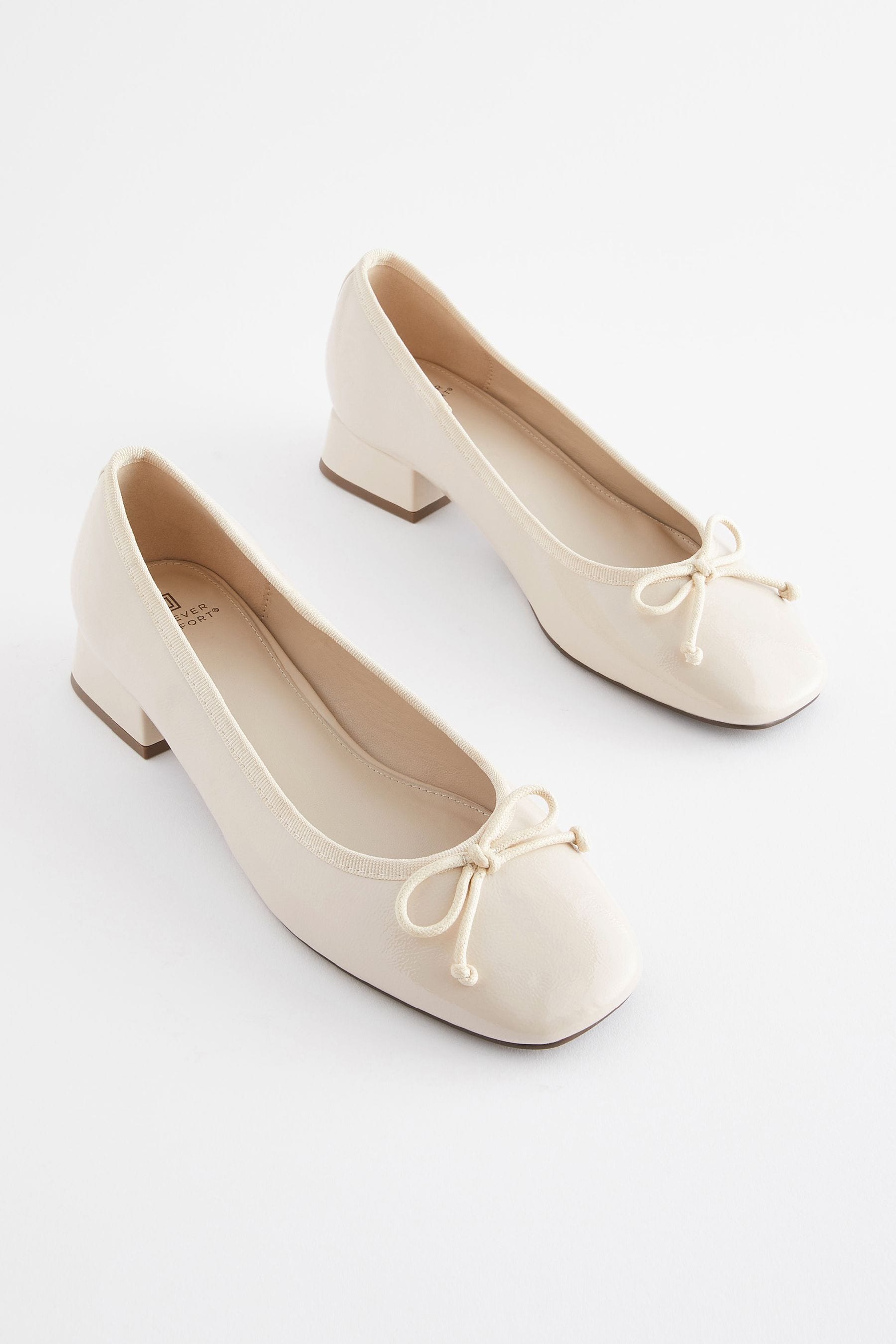 Buy Bone Forever Comfort Block Heel Ballerina Shoes from Next Luxembourg