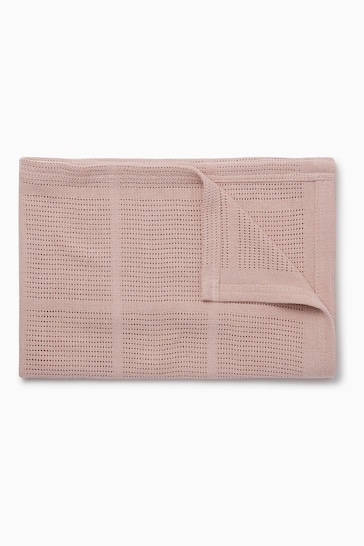 MORI Rose Pink Soft Cotton & Bamboo Cellular Baby Blanket