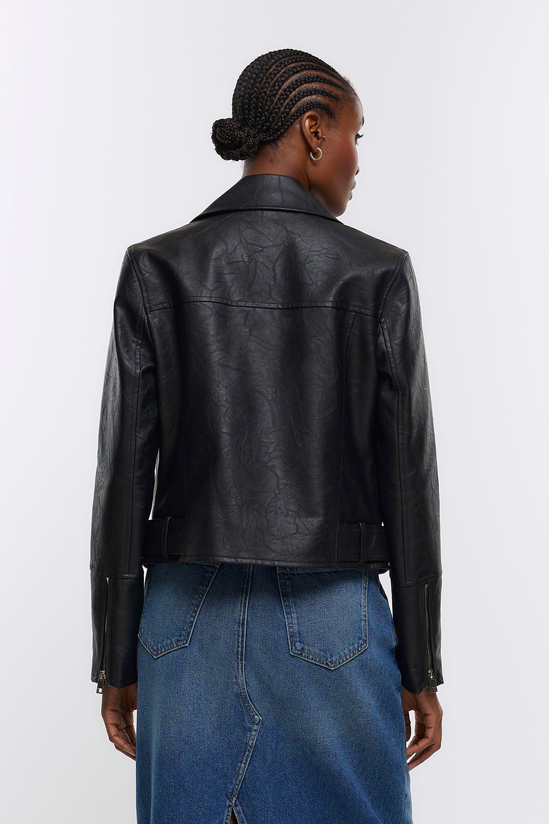 River island leather biker jacket hot sale