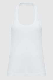 Reiss White Molly Cotton Halter Neck Vest - Image 2 of 5