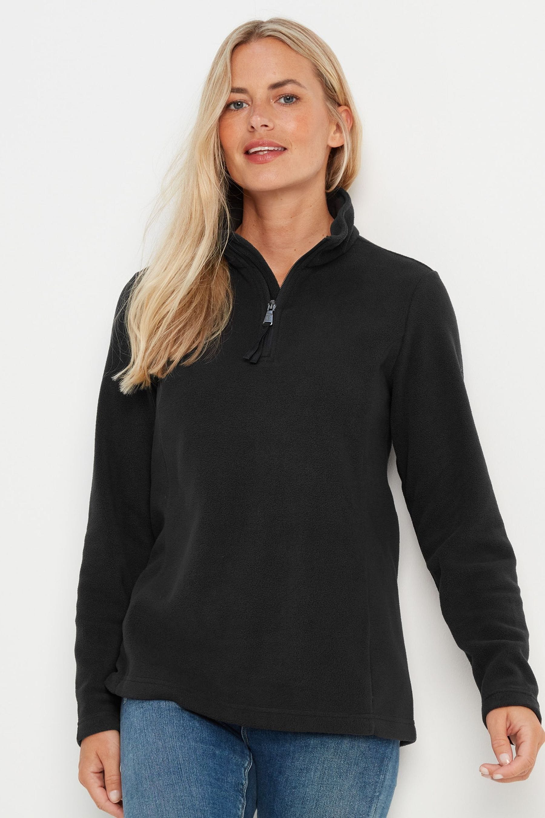 Buy Tog 24 Black Revive Fleece Zip Neck Jumper from the Next UK online shop