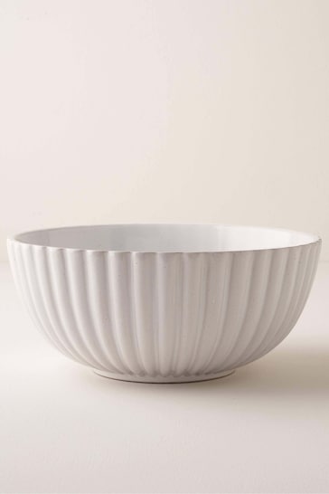 Truly Grey Large Fluted Serving Bowl